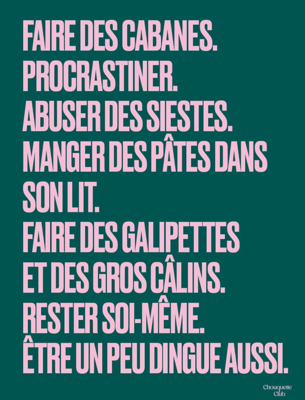 Affiche Mantra #1 (vert sapin et rose)
