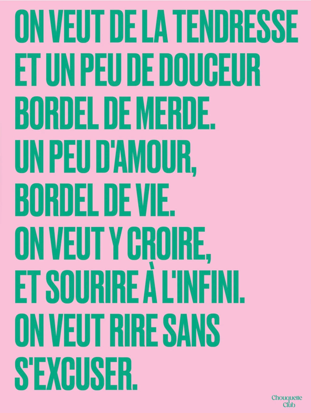 Affiche Mantra #2 (rose et vert)