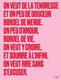 Affiche Mantra #2 (rouge et rose)
