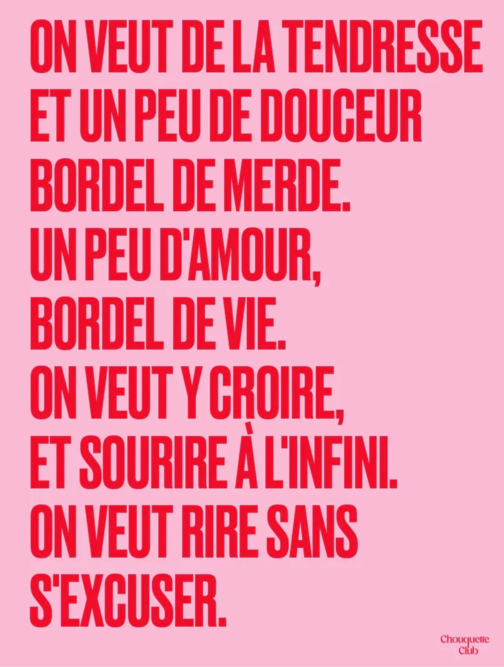 Affiche Mantra #2 (rouge et rose)
