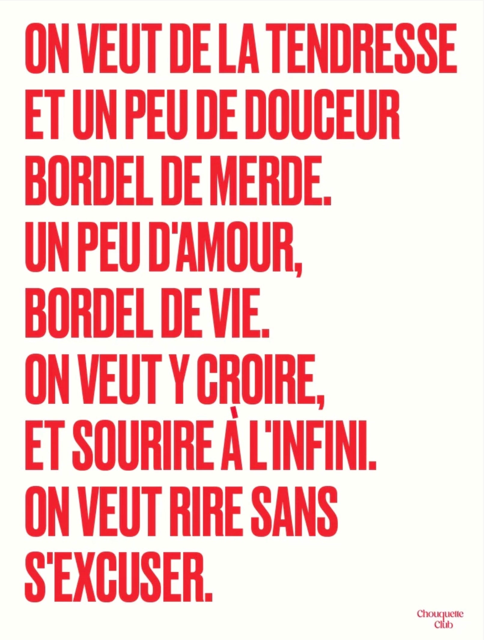 Affiche Mantra #2 (écru et rouge)