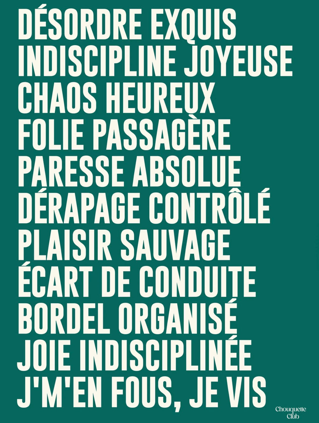 Affiche Mantra #3 (vert et blanc)