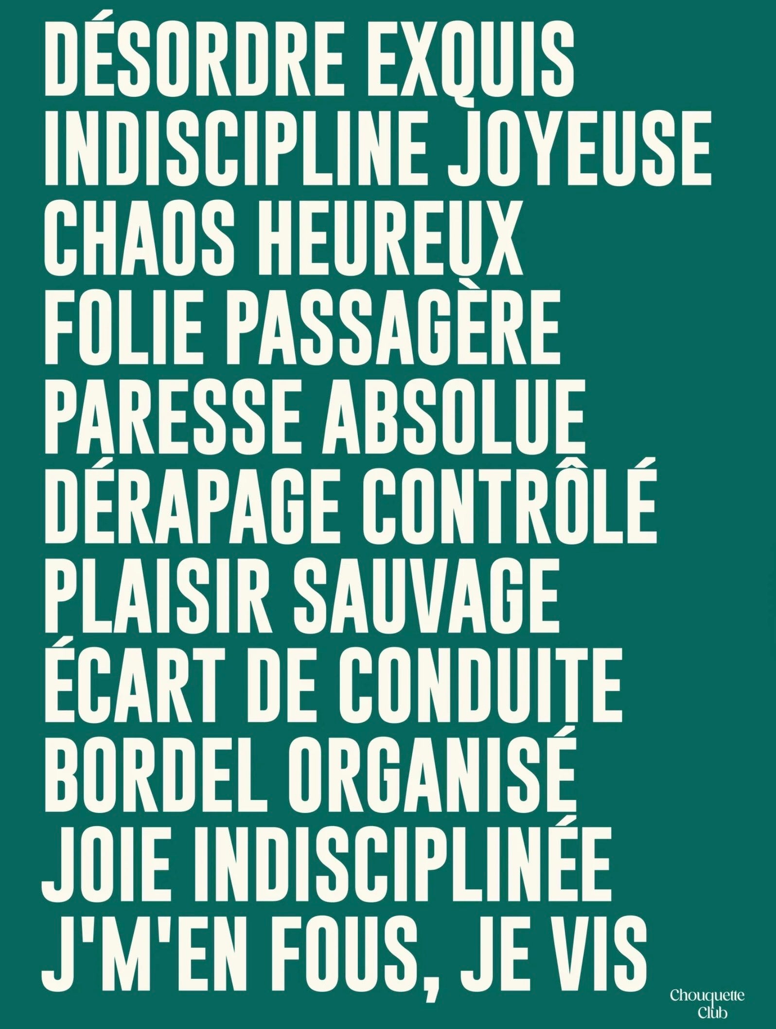 Affiche Mantra #3 (vert et blanc)