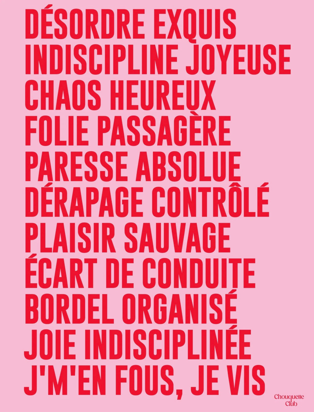 Affiche Mantra #3 (rouge et rose)