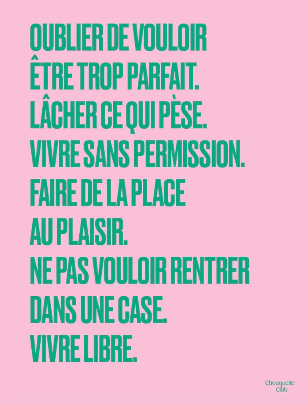 Affiche Mantra #7 (vert et rose)