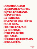 Affiche Mantra #5 (écru et rouge)