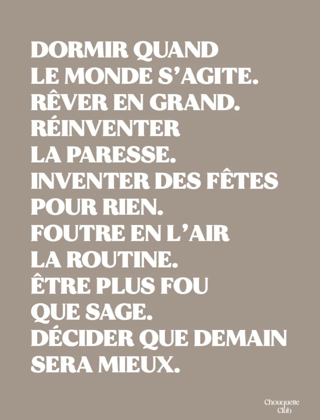 Affiche Mantra #5 (beige et blanc)