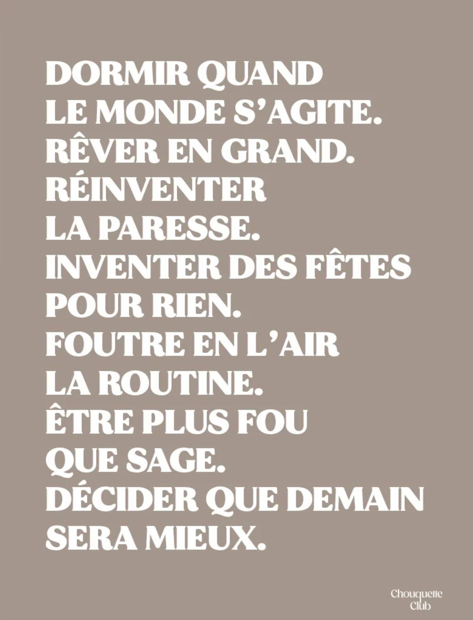 Affiche Mantra #5 (beige et blanc)