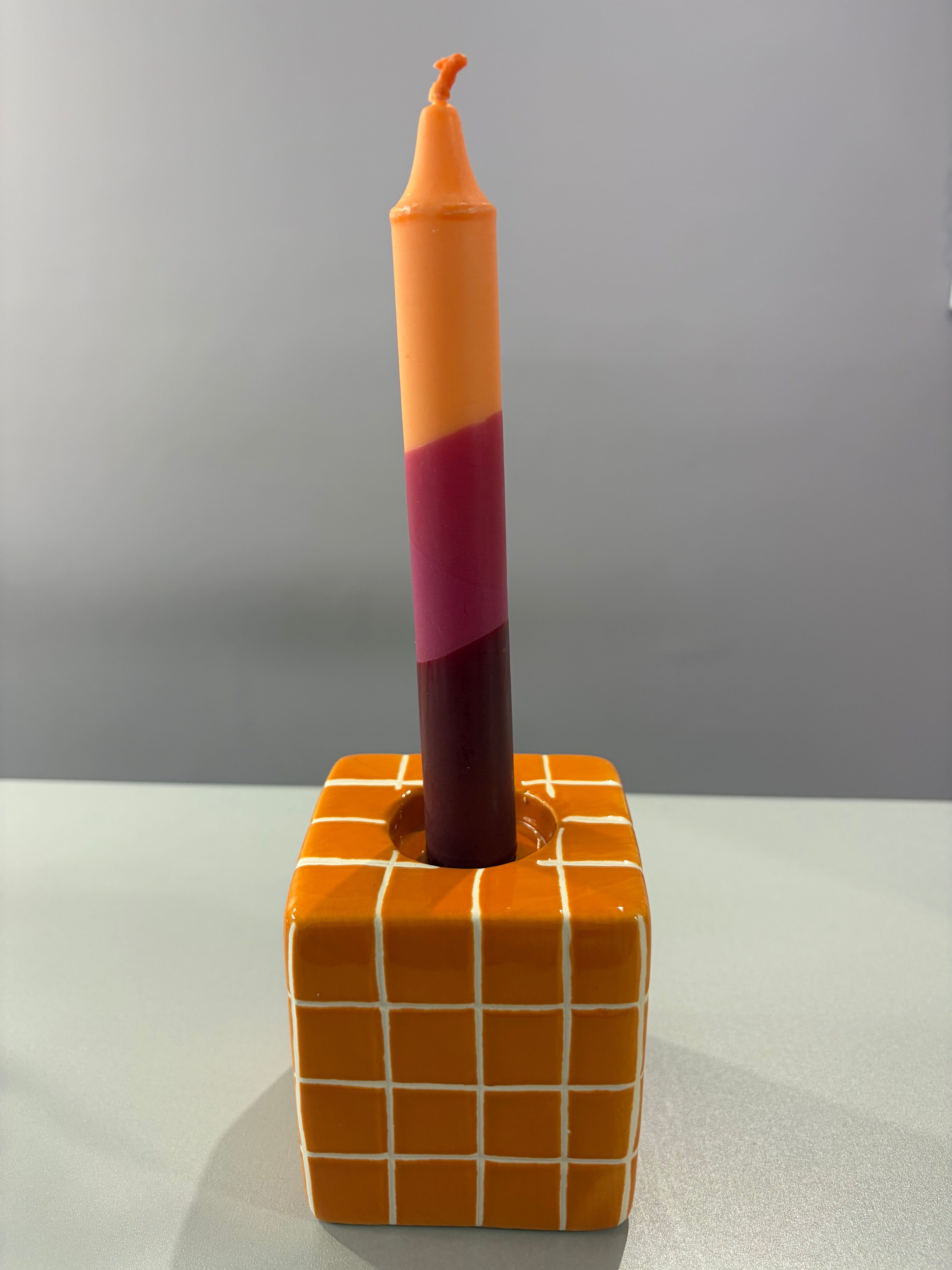 Bougeoir rubicube orange