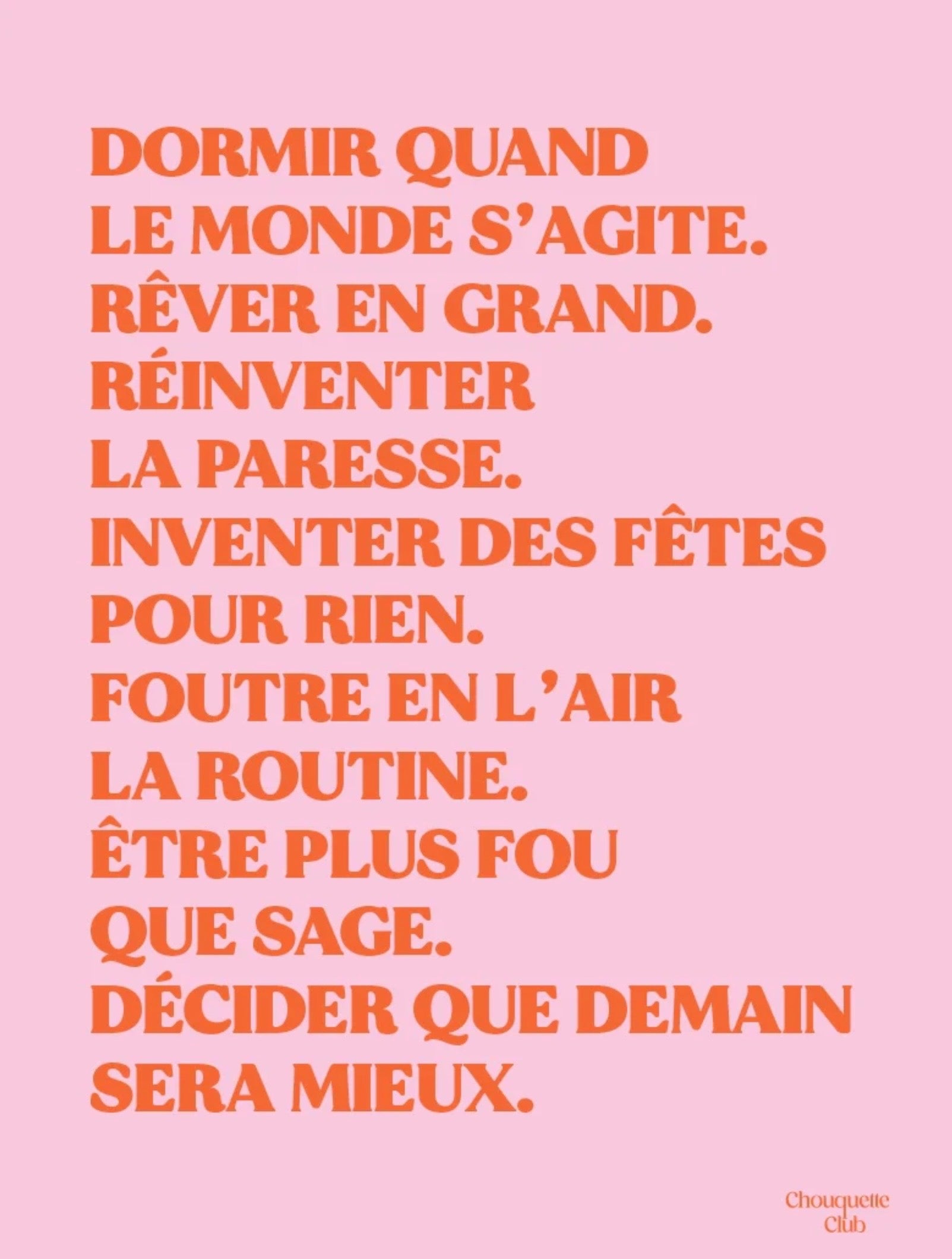 Affiche Mantra #5 (orange et rose)