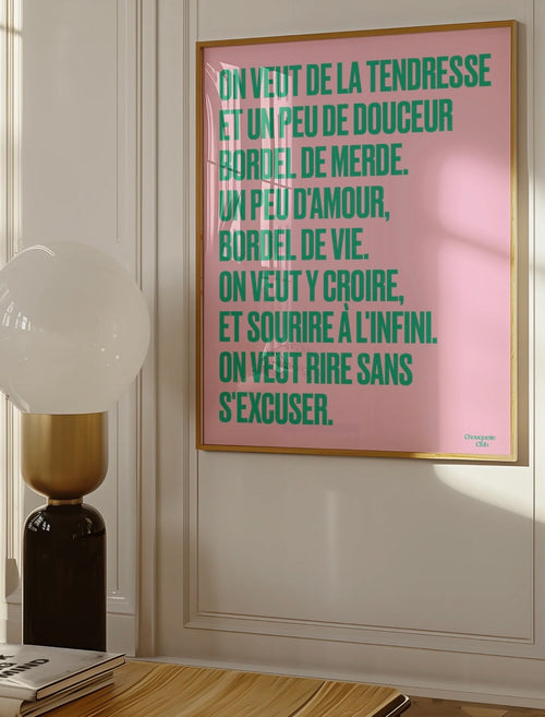 Affiche Mantra #2 (rose et vert)