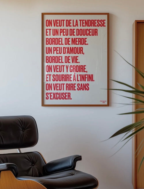 Affiche Mantra #2 (écru et rouge)