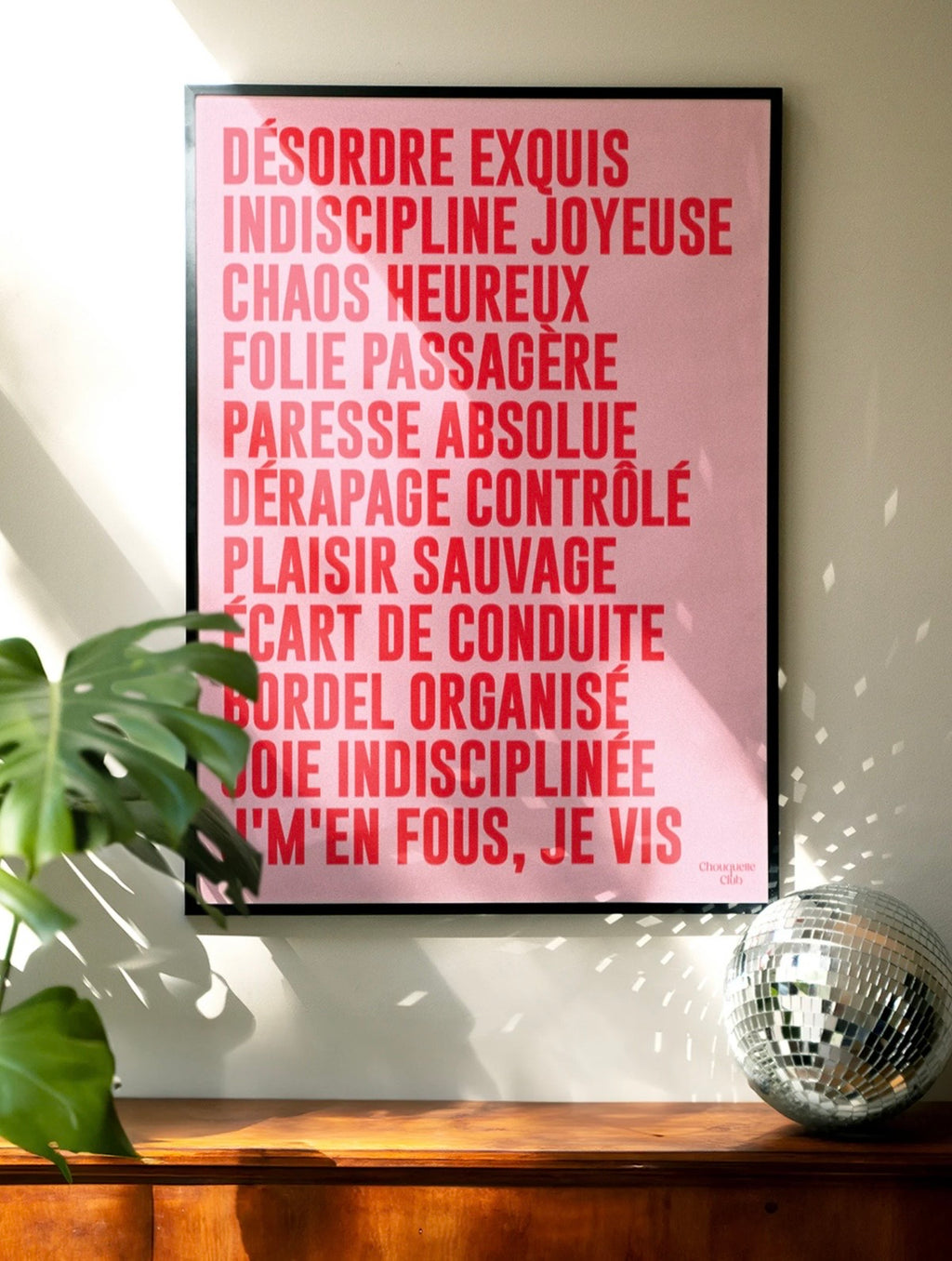 Affiche Mantra #3 (rouge et rose)