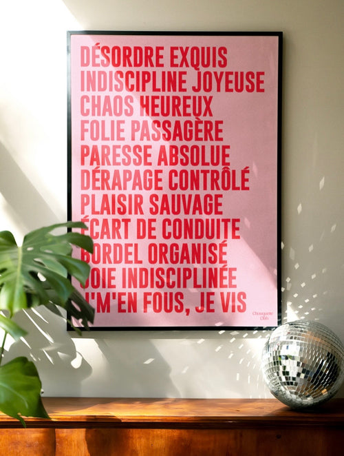 Affiche Mantra #3 (rouge et rose)