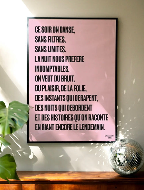Affiche Mantra #6 (rose et noir)