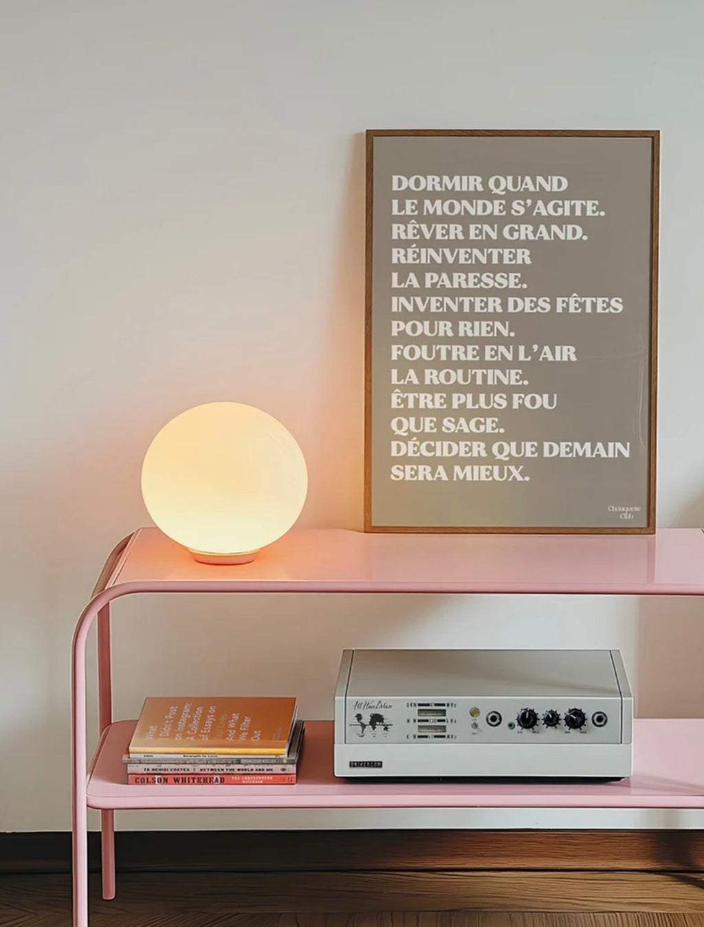 Affiche Mantra #5 (beige et blanc)
