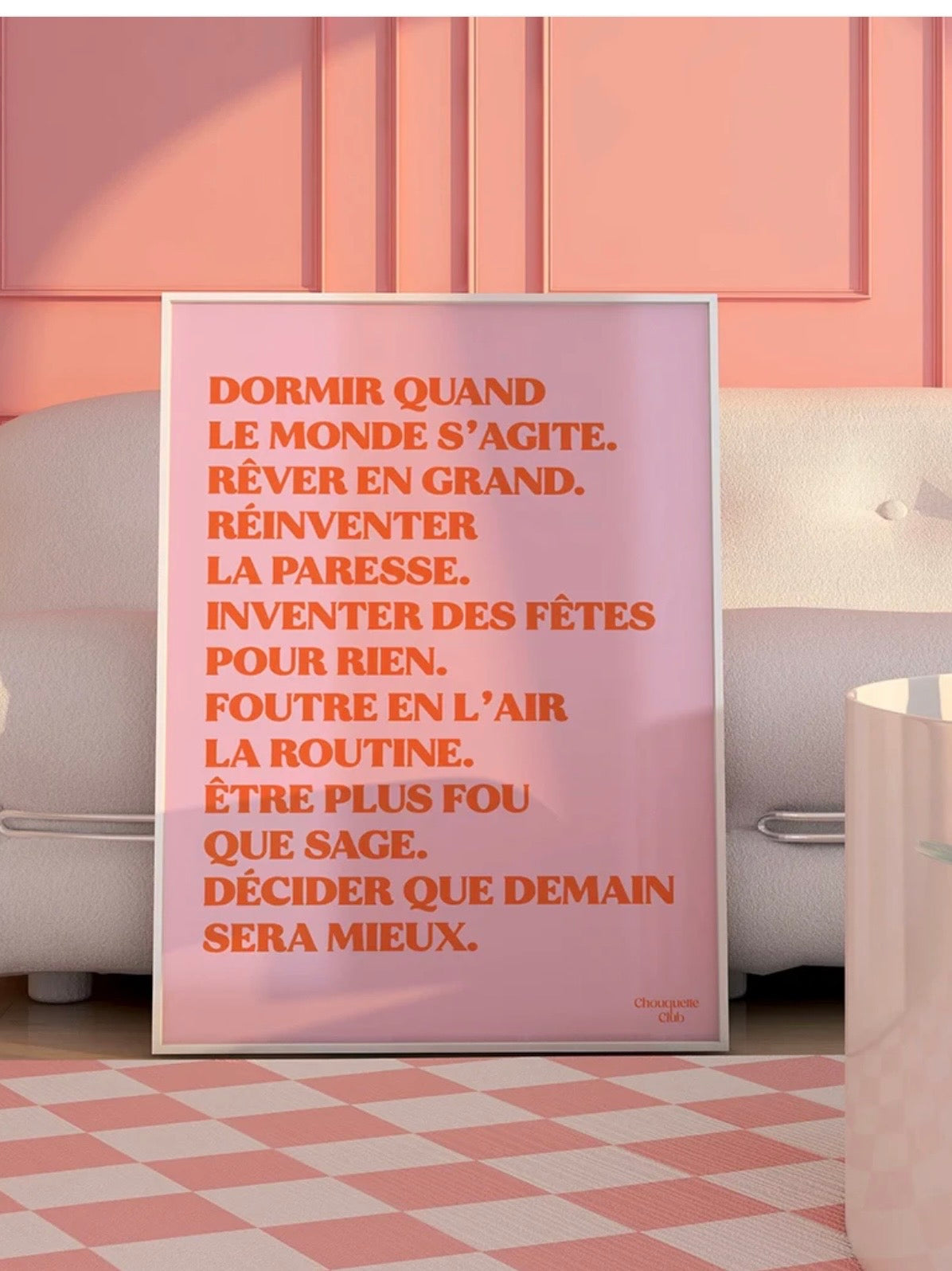Affiche Mantra #5 (orange et rose)