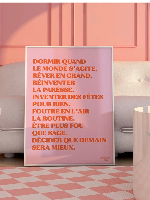 Affiche Mantra #5 (orange et rose)