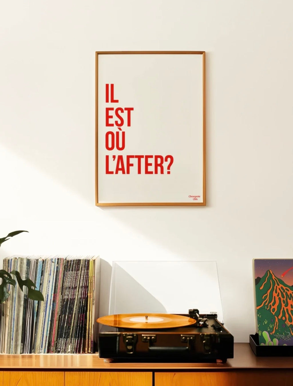 Affiche « Il est où l’after ? » (rouge et blanc)