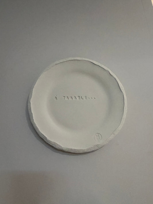 Assiette décorative en argile - à poser ou murale - différentes phrases disponibles