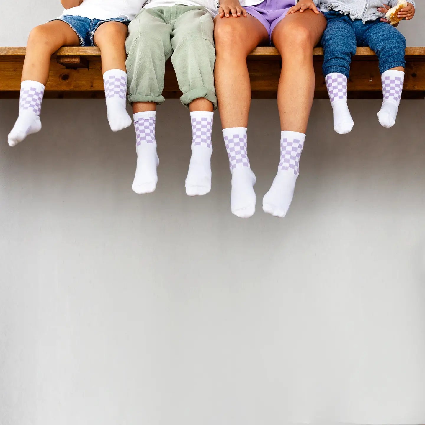 Chaussette « Damier » (lila) Kids