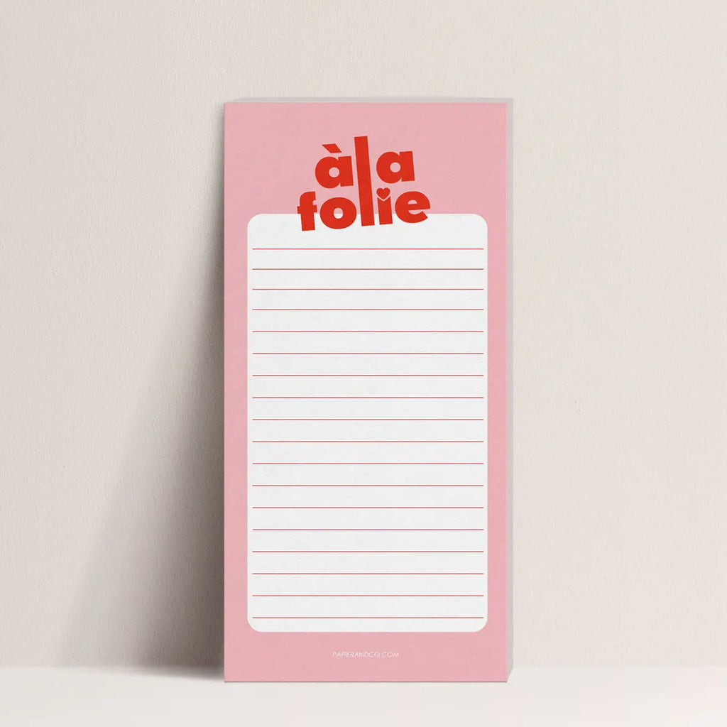 Bloc-notes « À la folie »