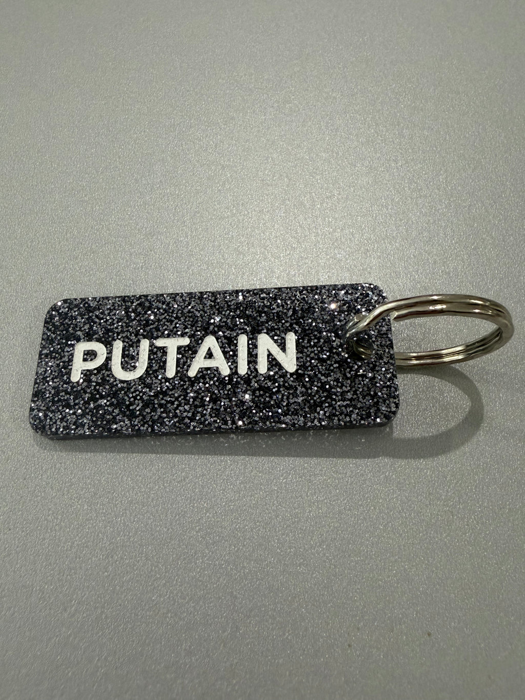 Porte-clé paillette - différentes phrases disponibles
