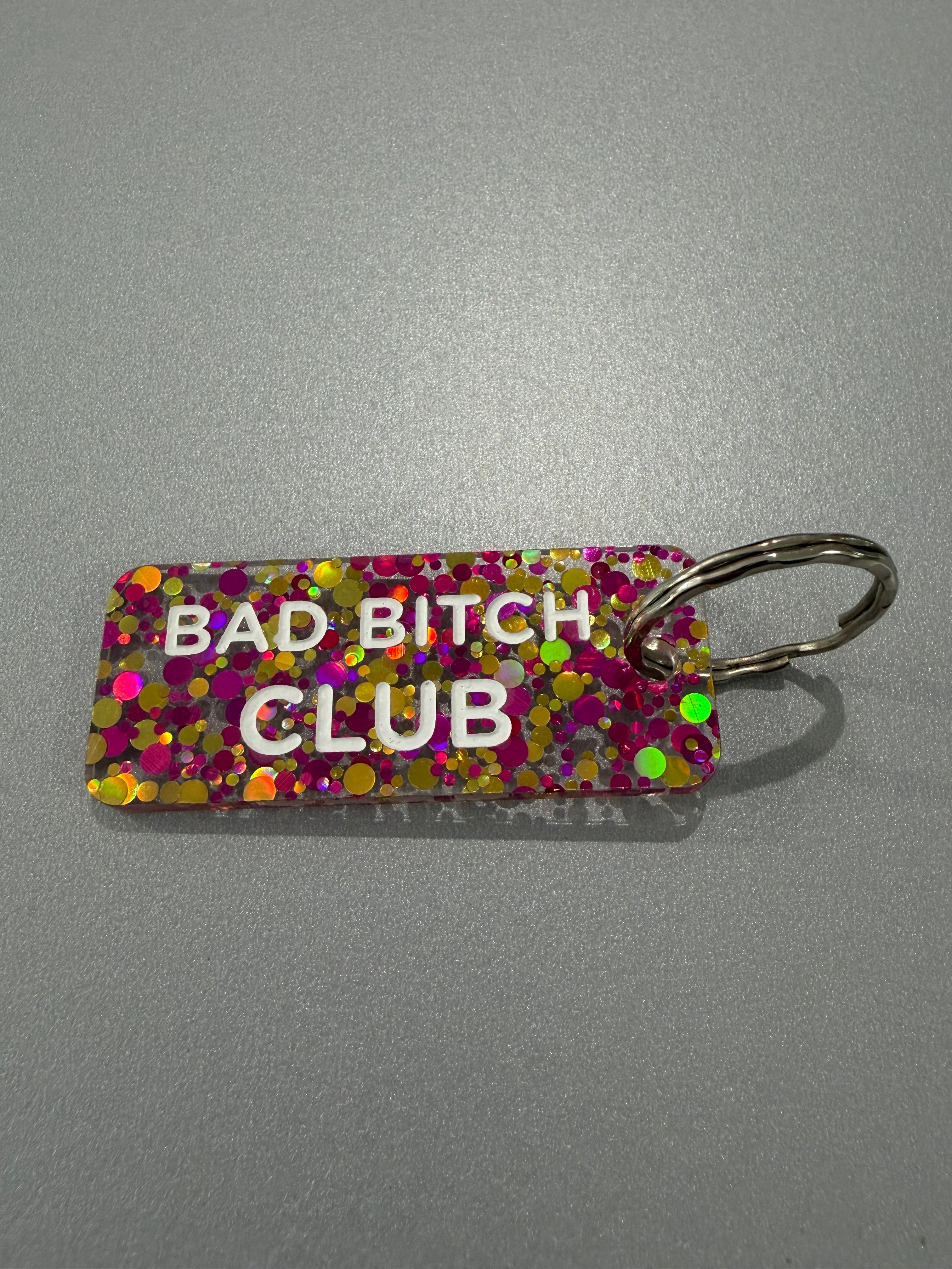 Porte-clé paillette - différentes phrases disponibles