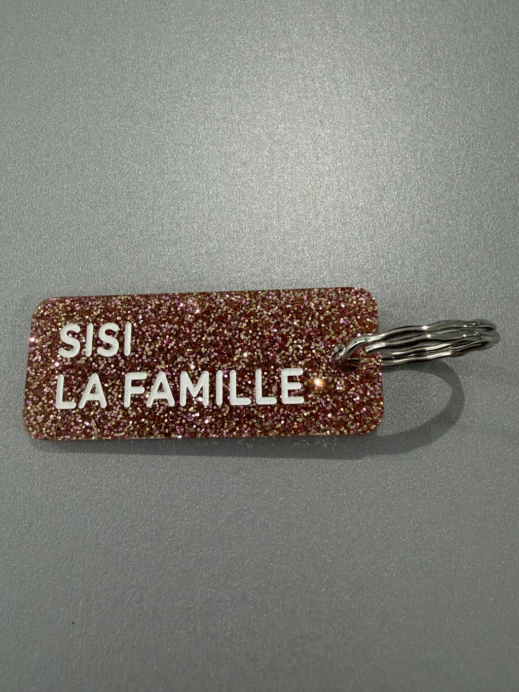 Porte-clé paillette - différentes phrases disponibles