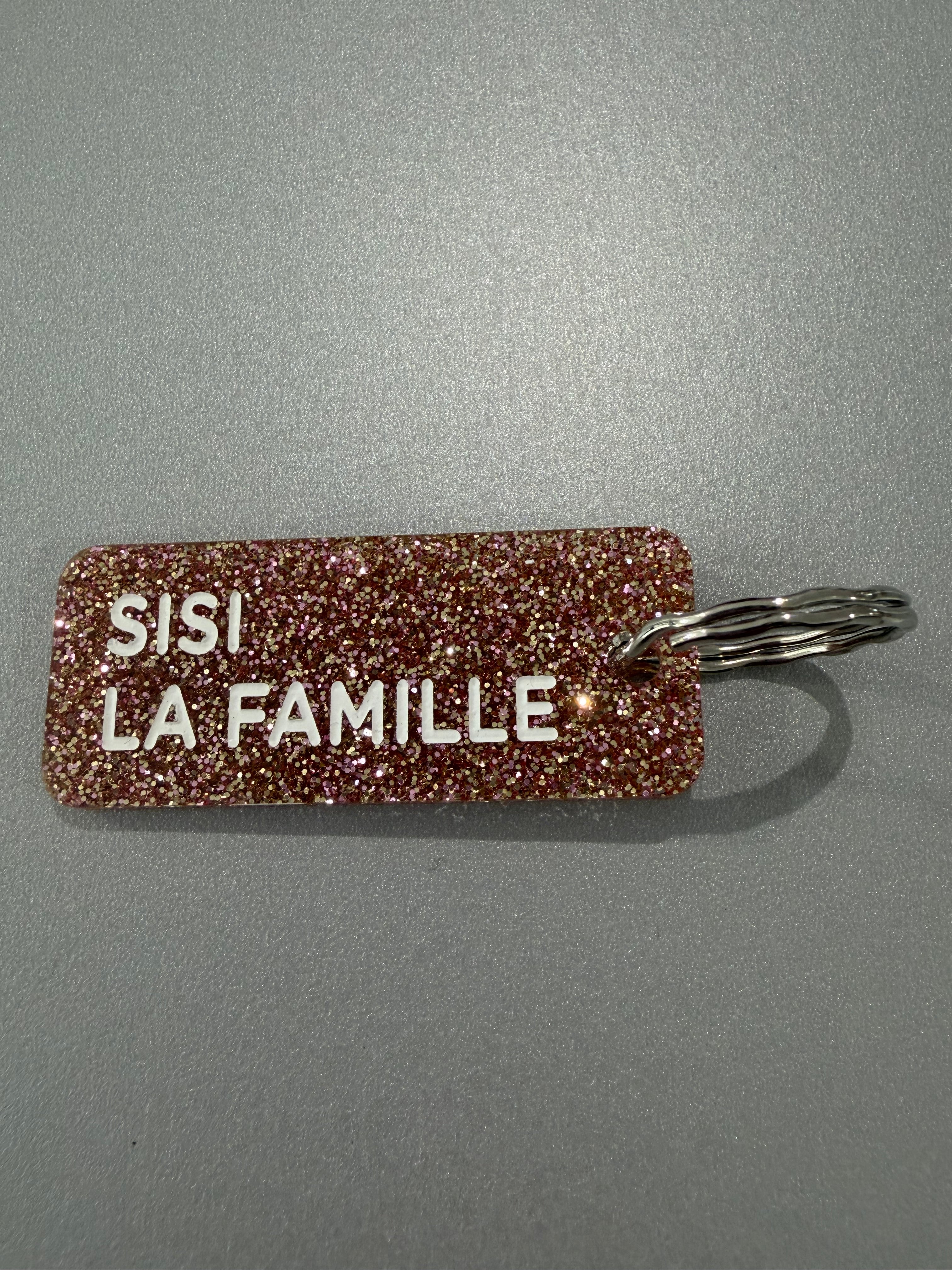 Porte-clé paillette - différentes phrases disponibles
