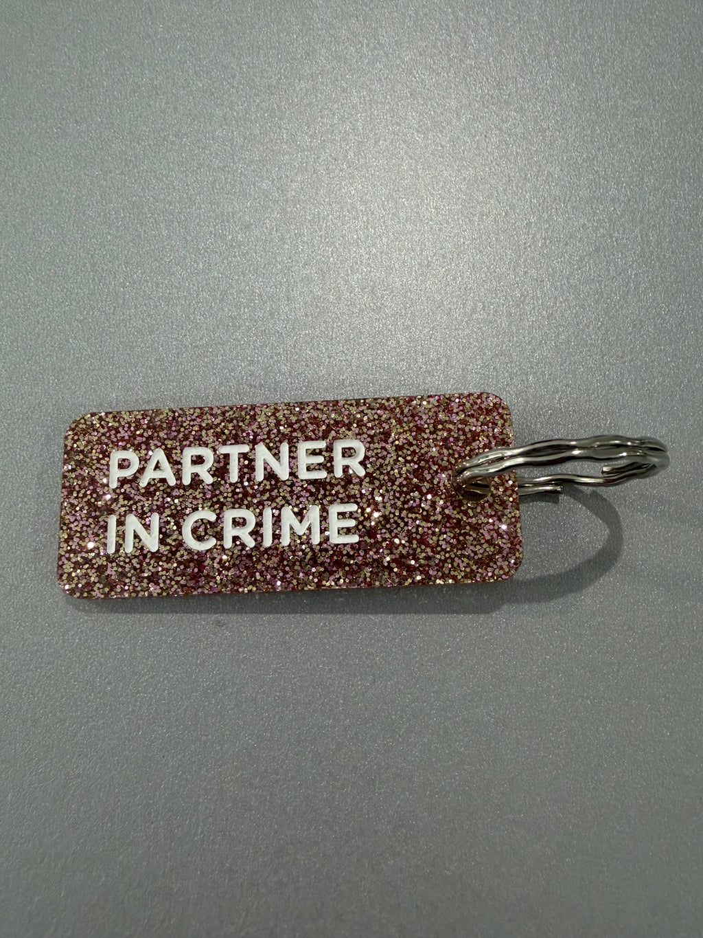 Porte-clé paillette - différentes phrases disponibles