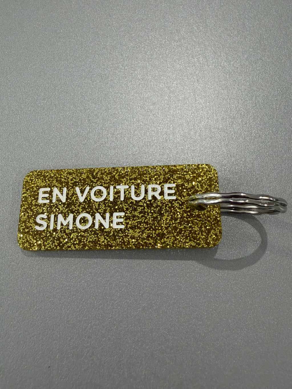 Porte-clé paillette - différentes phrases disponibles