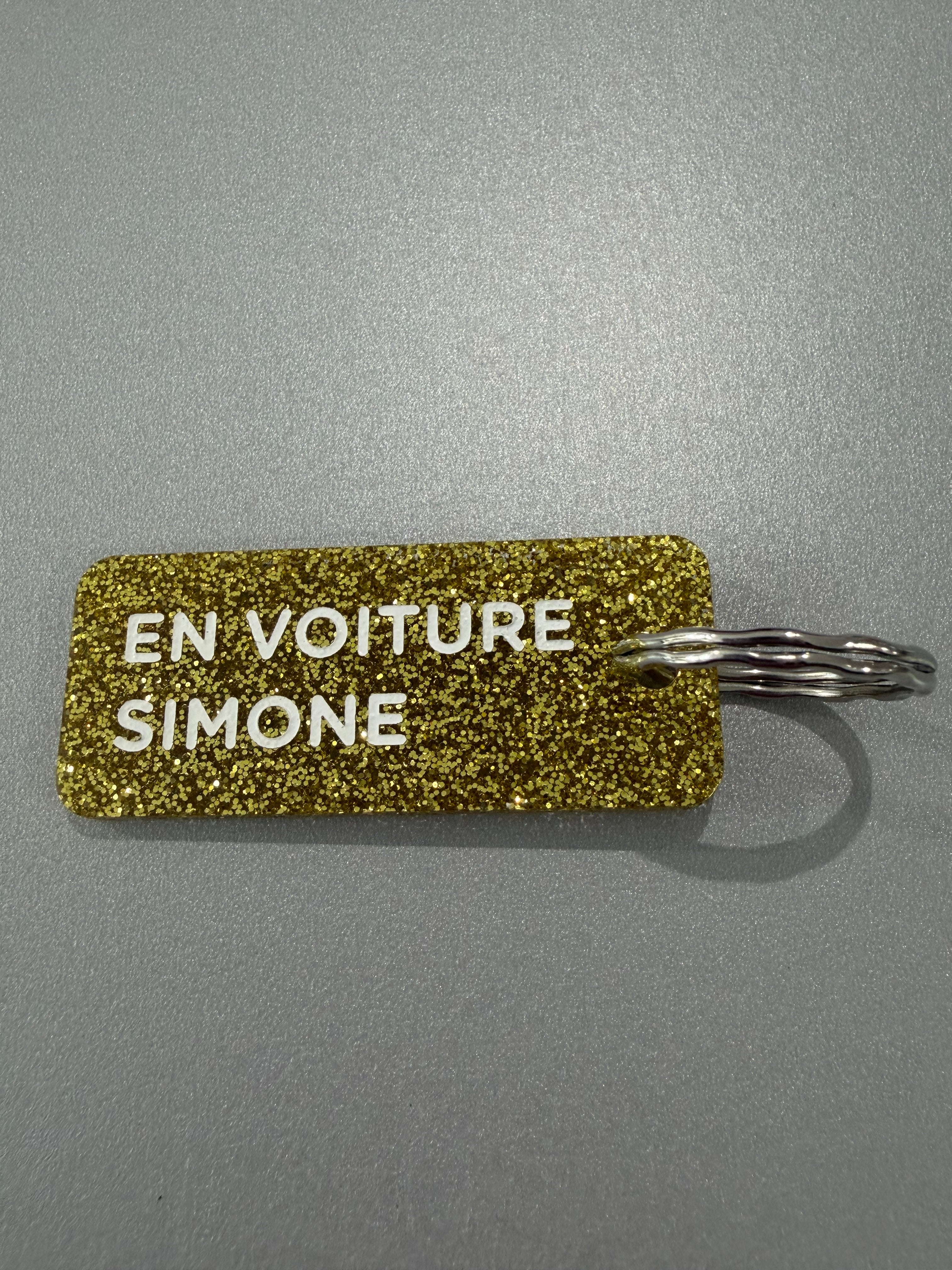 Porte-clé paillette - différentes phrases disponibles
