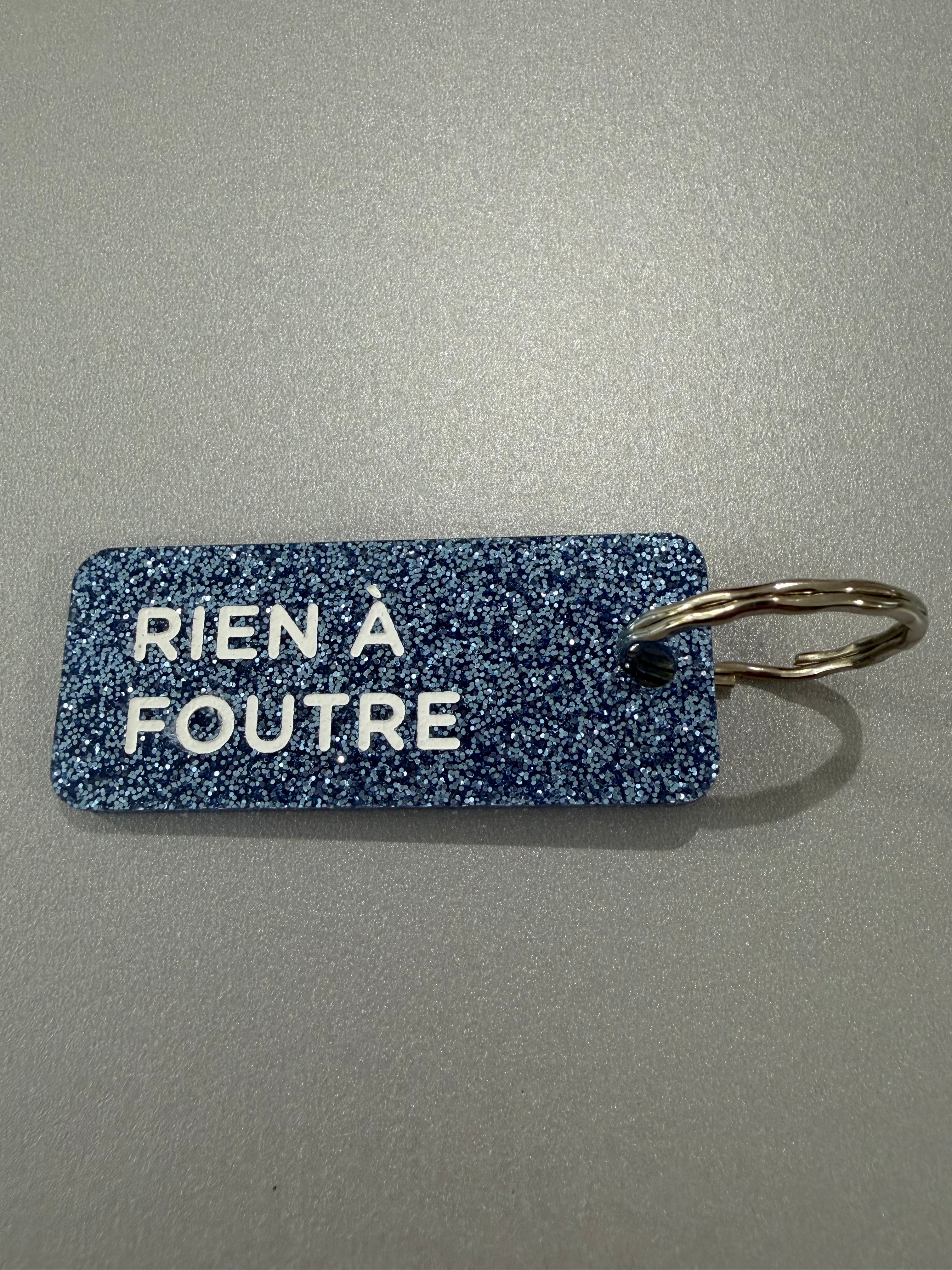 Porte-clé paillette - différentes phrases disponibles