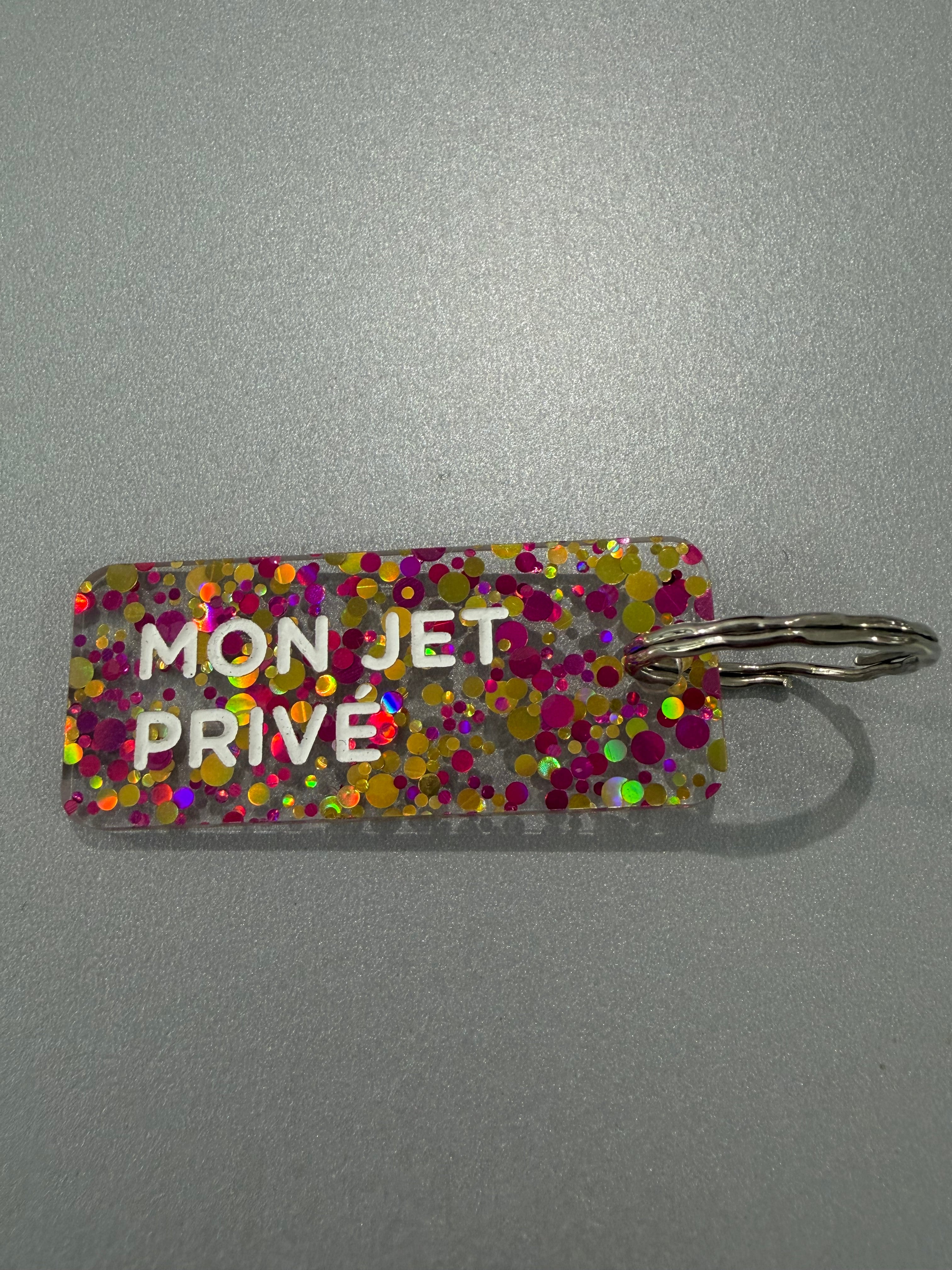 Porte-clé paillette - différentes phrases disponibles