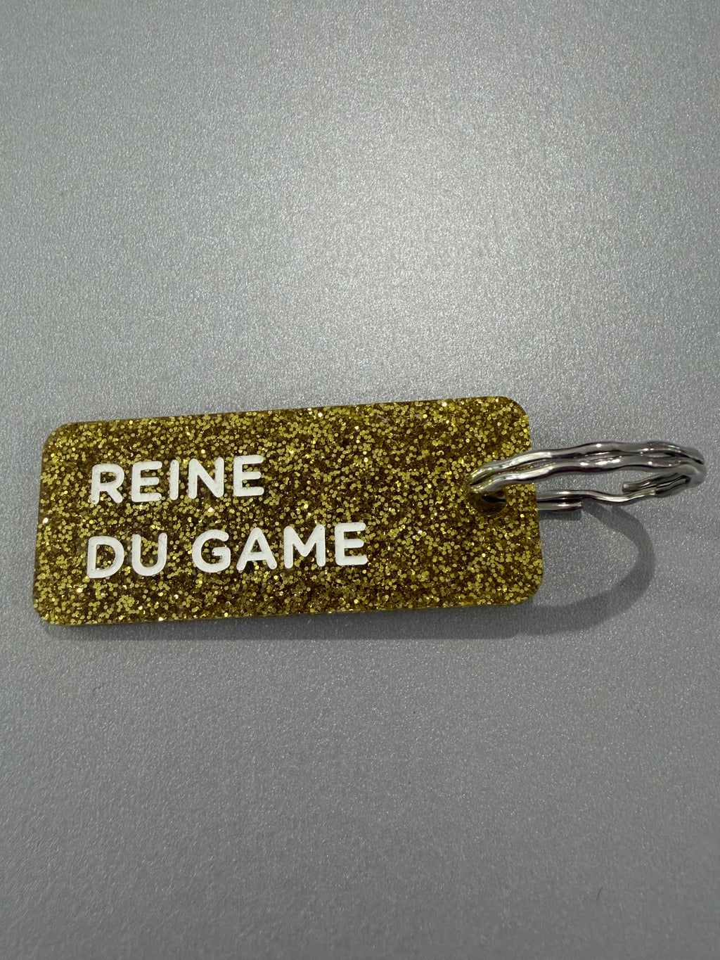 Porte-clé paillette - différentes phrases disponibles