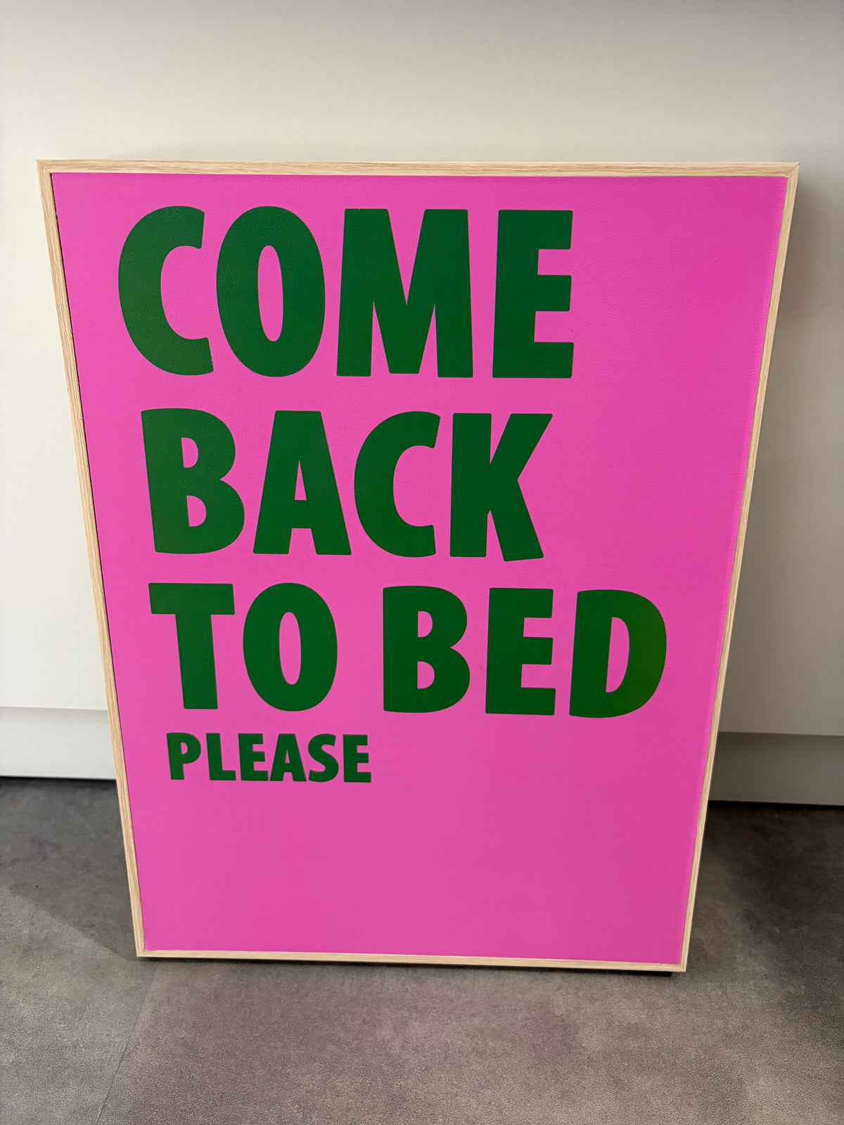 Tableau LAZY « Come back to bed please »