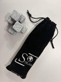 Set de 6 cubes de glaces en granit avec poche en velours