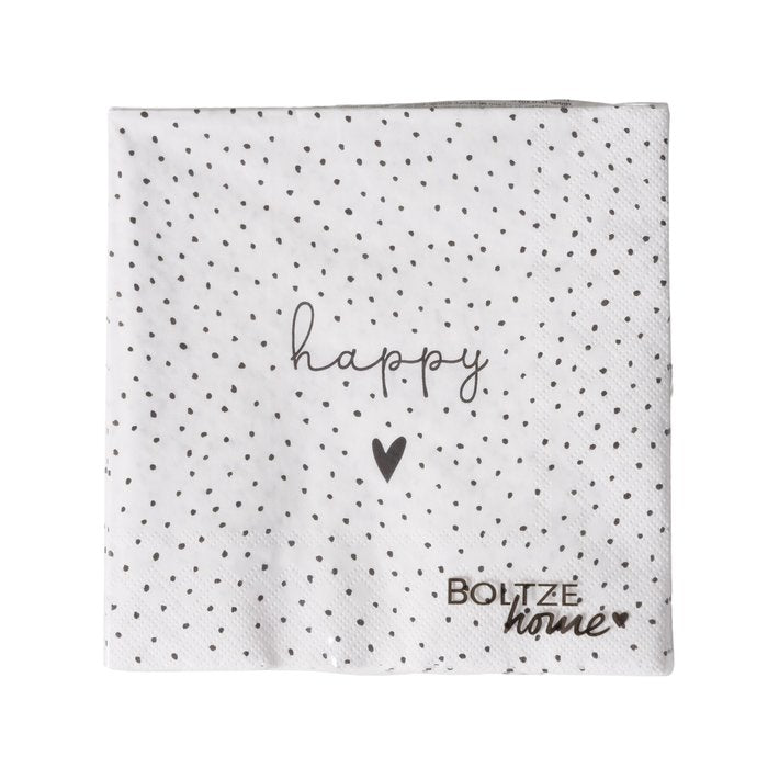 Paquet de serviette en papier « Happy » - deux variantes de motifs disponibles