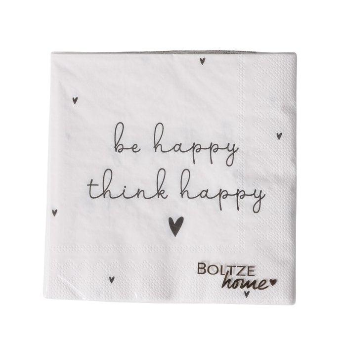 Paquet de serviette en papier « Happy » - deux variantes de motifs disponibles