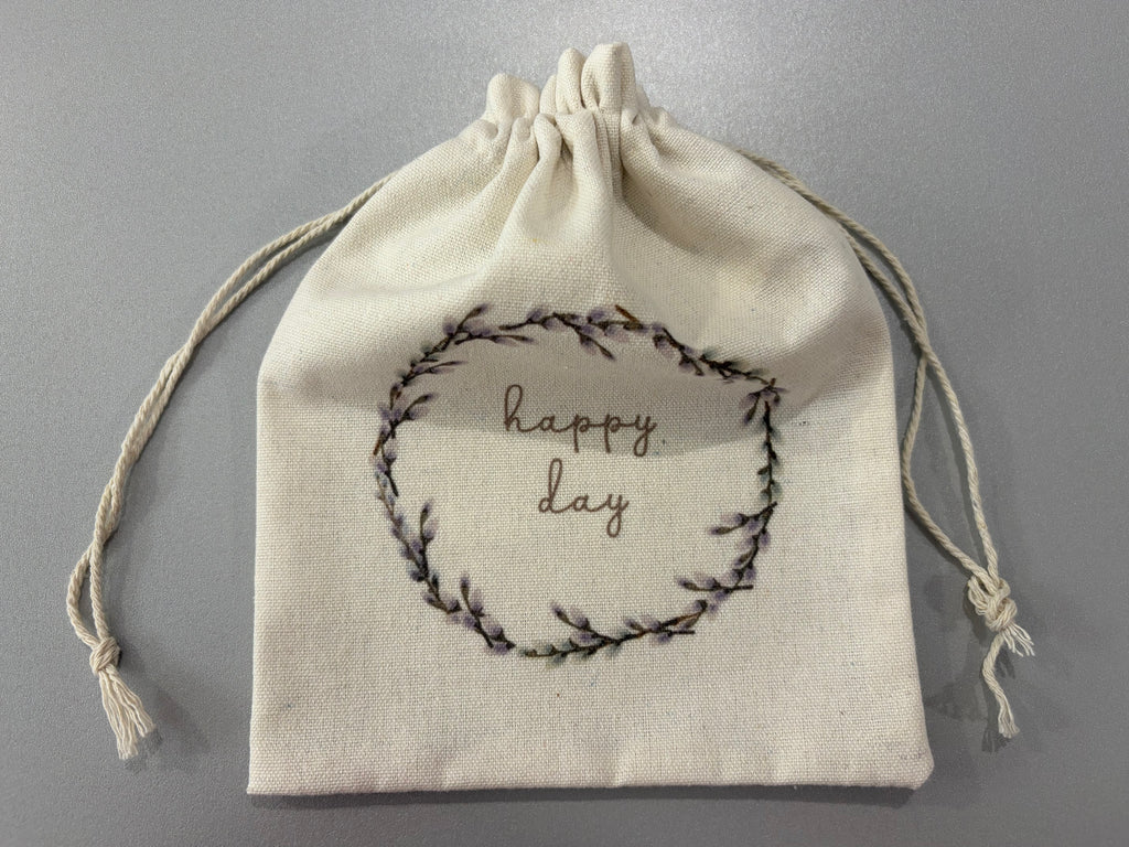 Mini pochette « Happy day » - cœur ou cercle en feuillages