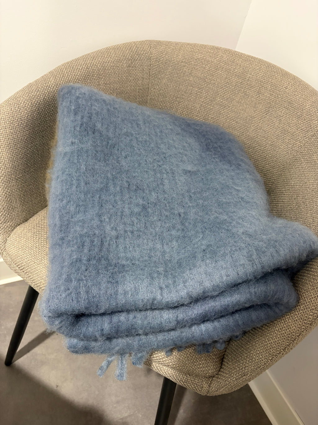 Plaid très doux - Bleu et camel