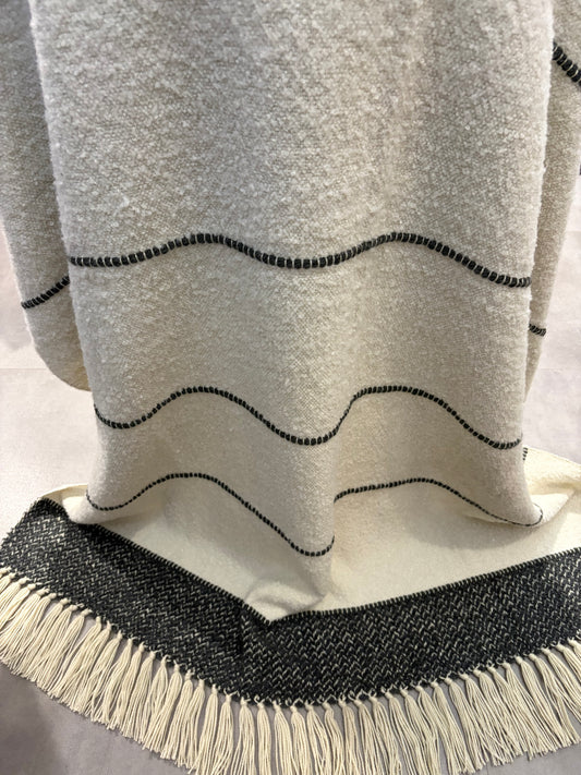Plaid ultra douillet - Blanc cassé et noir