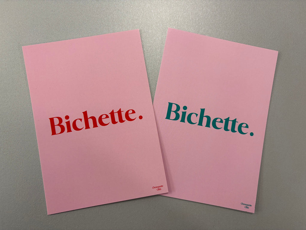 Carte de vœux « Bichette » - deux variantes de couleurs