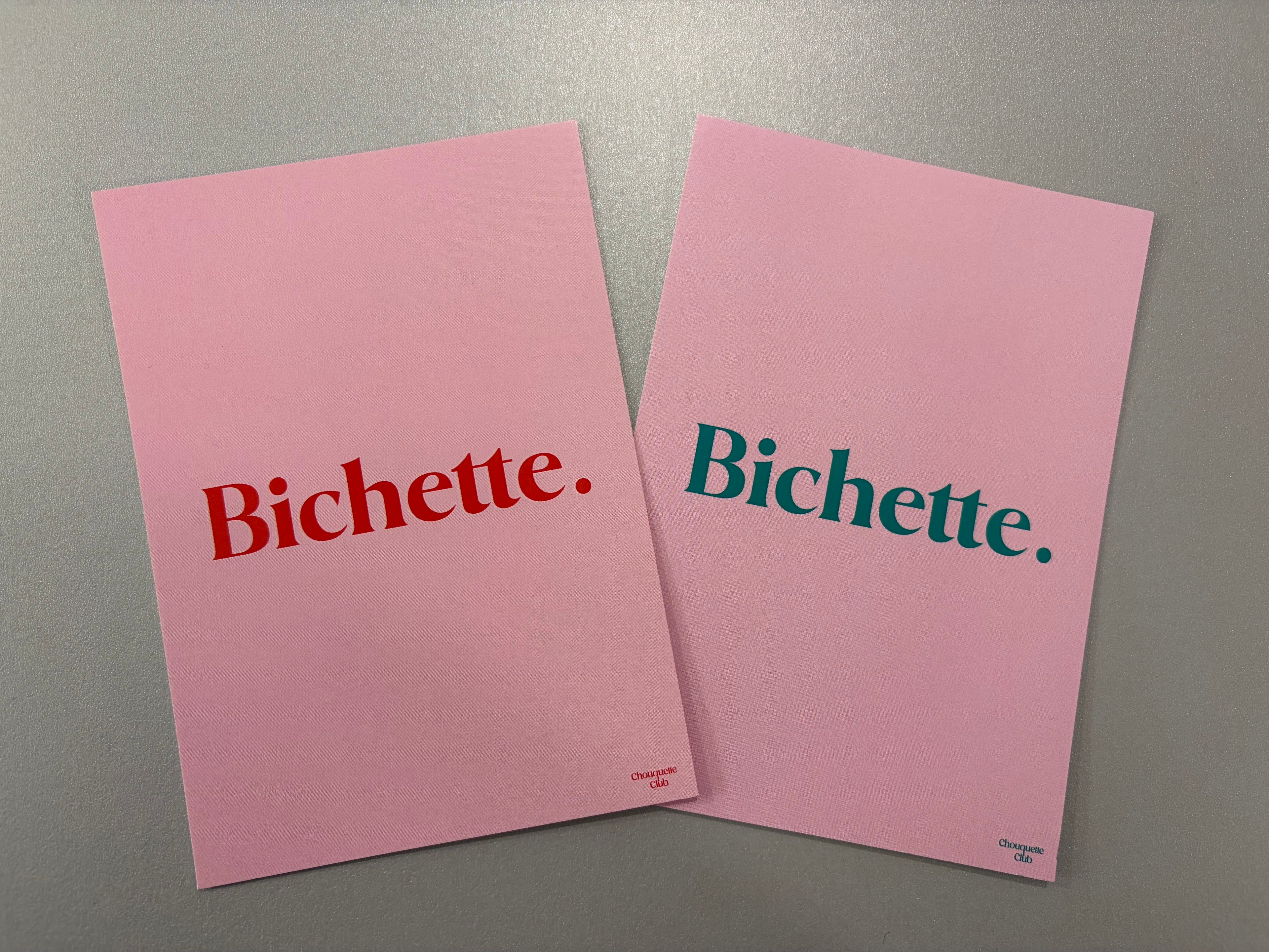 Carte de vœux « Bichette » - deux variantes de couleurs