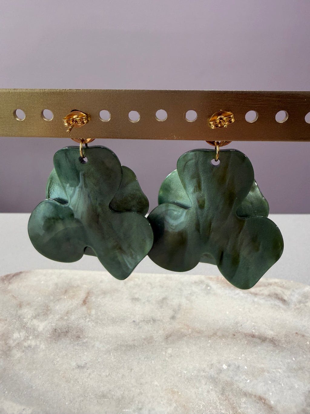 Boucles d’oreilles « Camélia » - vert