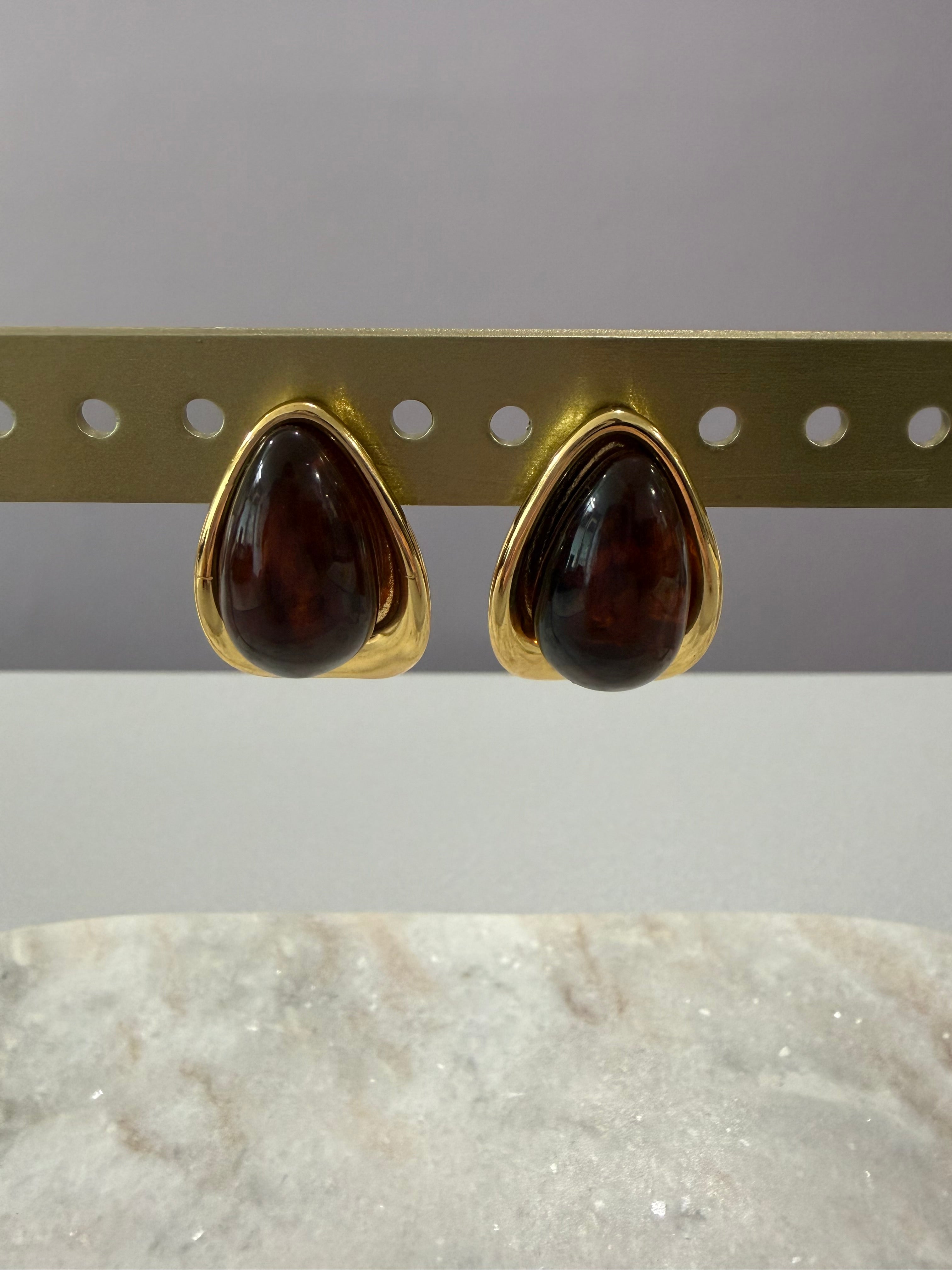 Boucles d’oreilles vintage - ambre