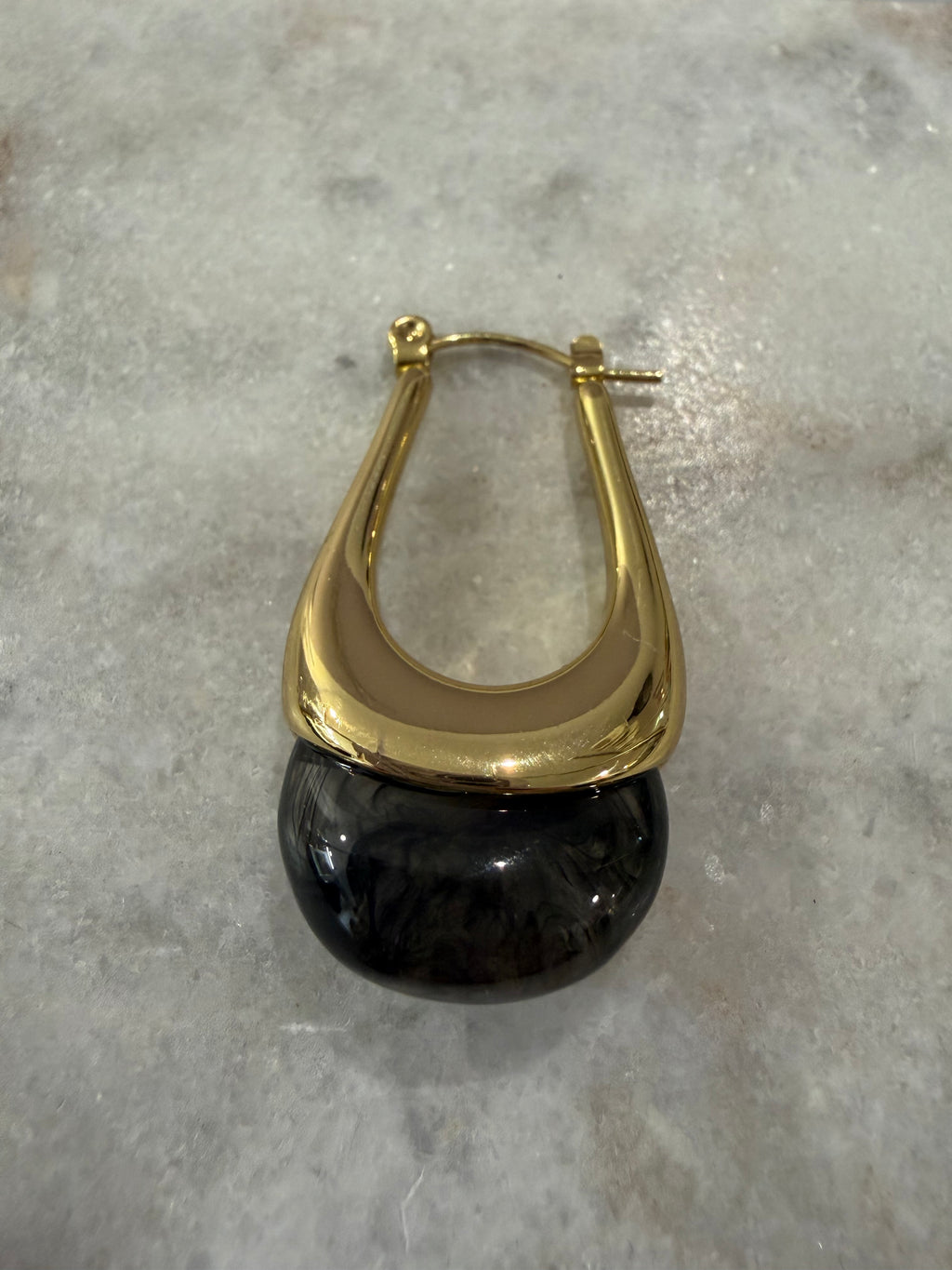 Boucles d’oreille « Goutte tombante » - Noir fumé