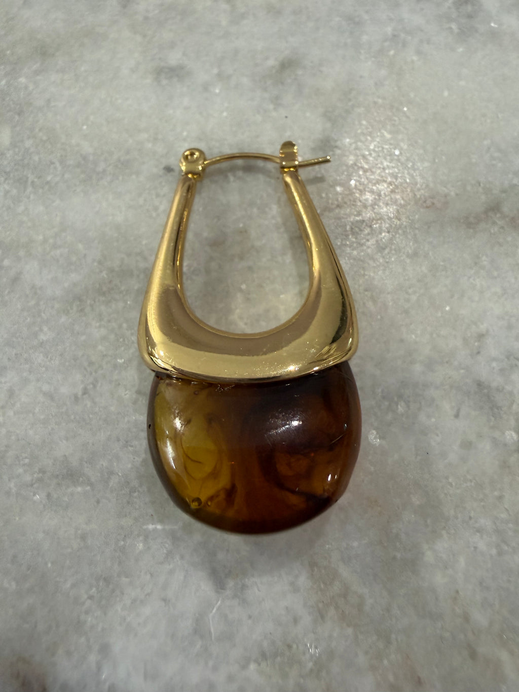 Boucles d’oreilles « Goutte tombante » - ambre