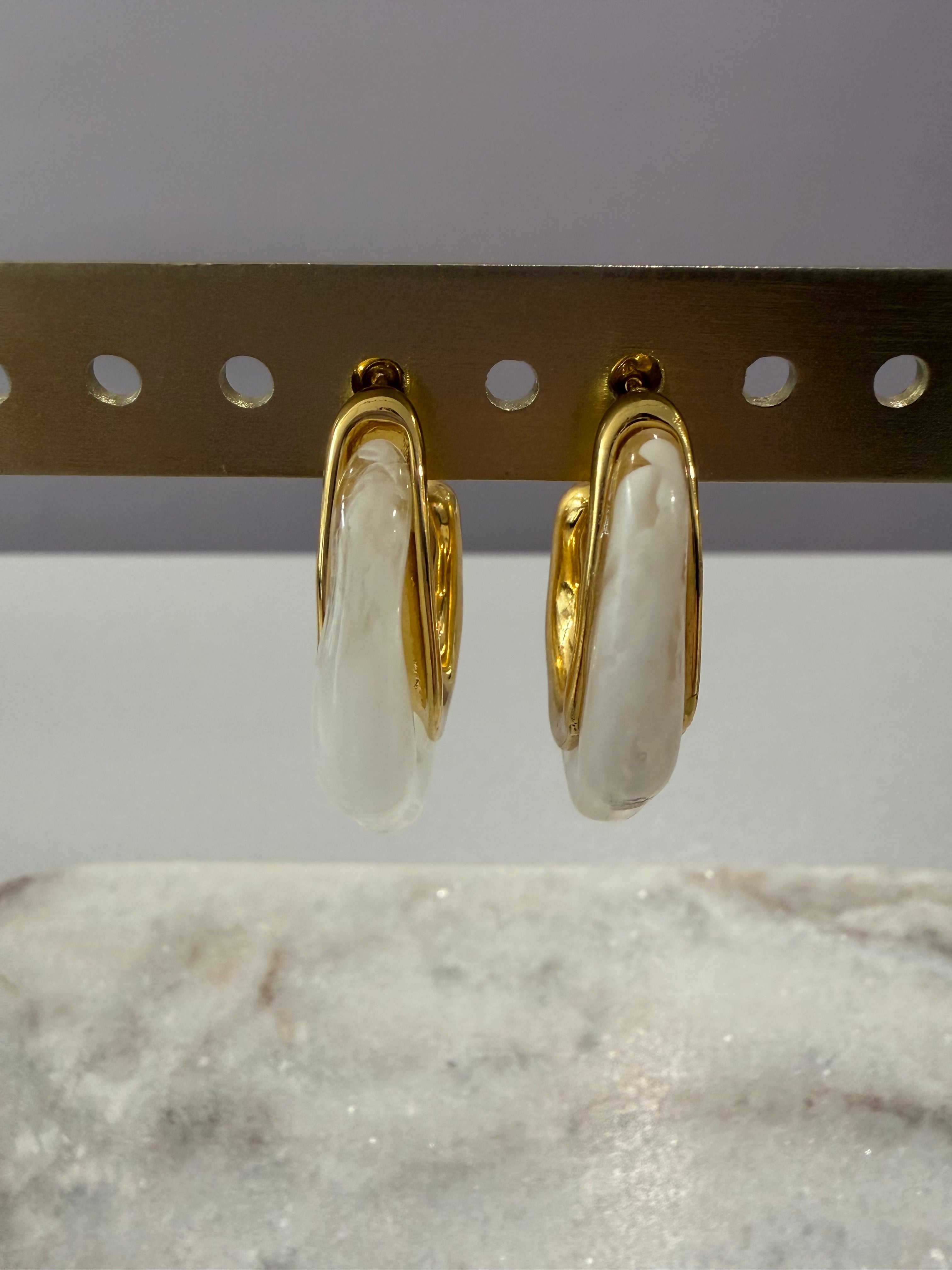 Boucles d’oreille élégante - Blanc
